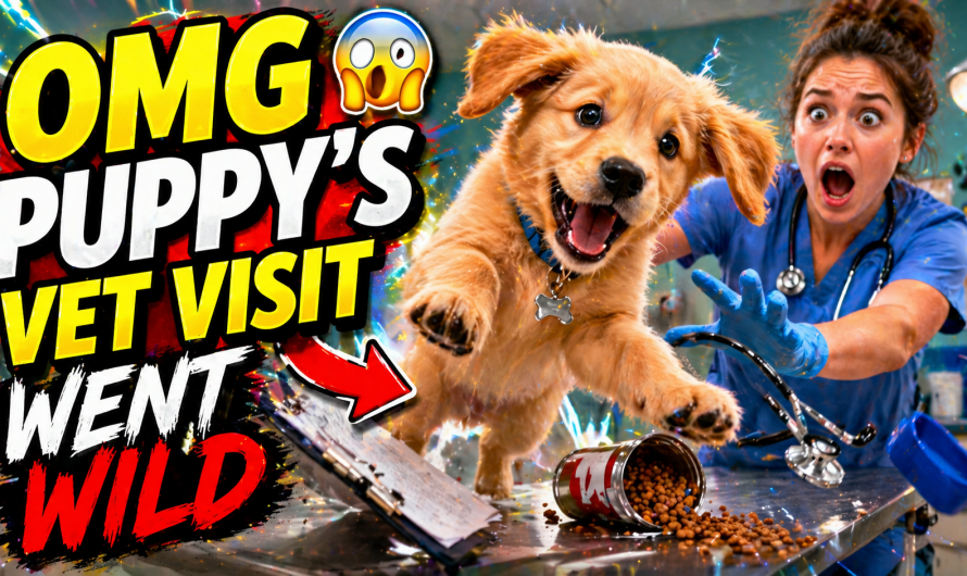 Watch how a puppy’s routine vet visit spiraled into chaos and melted hearts everywhere